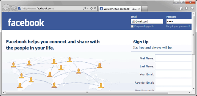 �������� ��������� ������ Facebook